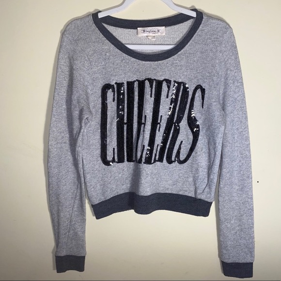 🦬KINGDOM R Sequin “cheers” Crew Neck Sweatshirt - Picture 1 of 3